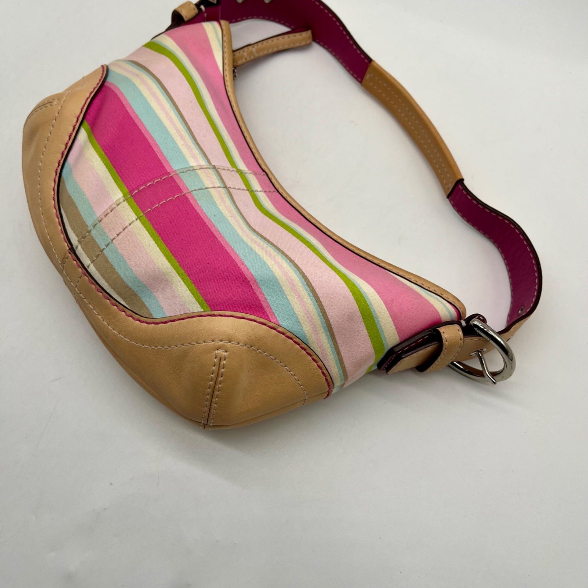 Vintage Coach Soho Stripe Hobo Shoulder Bag
