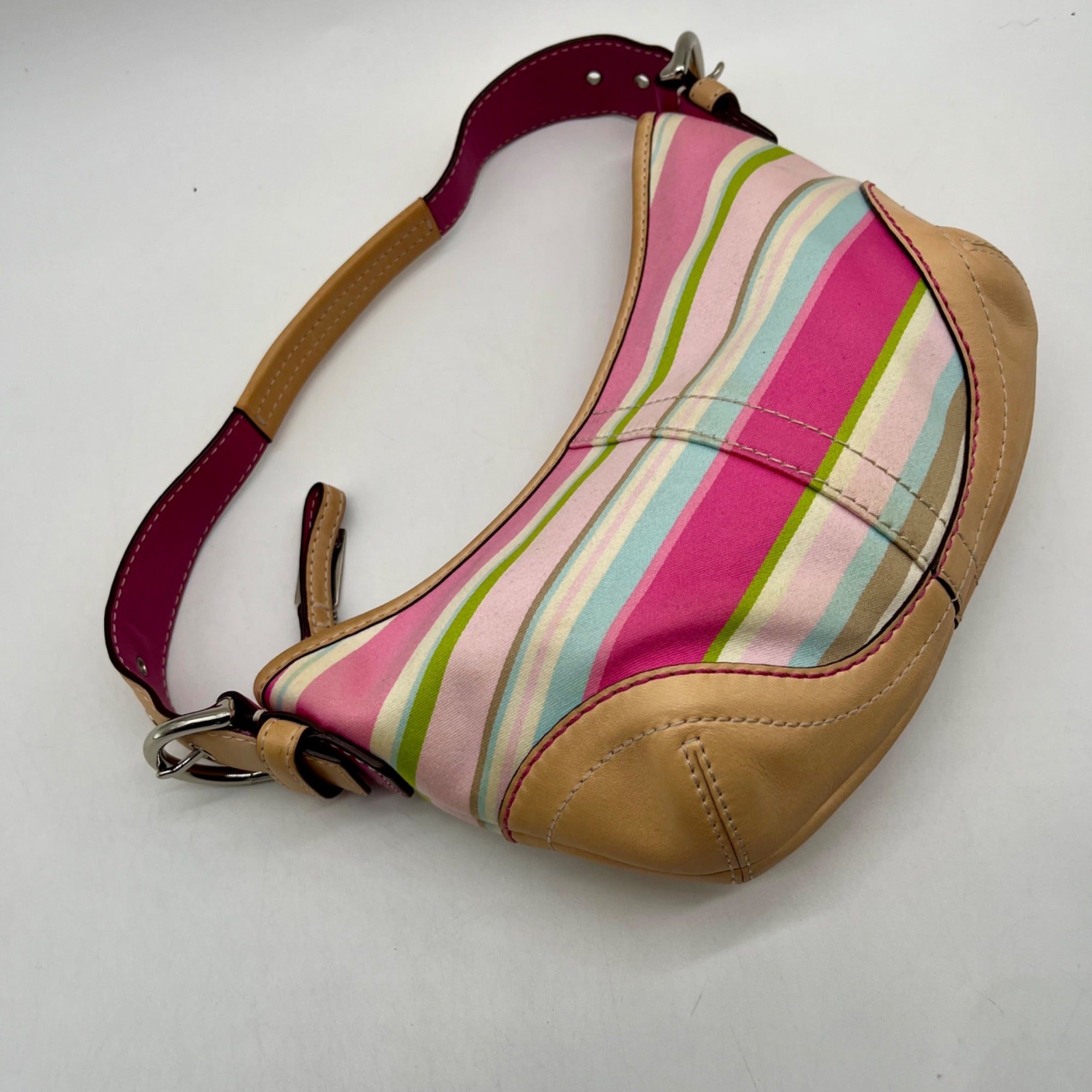 Vintage Coach Soho Stripe Hobo Shoulder Bag