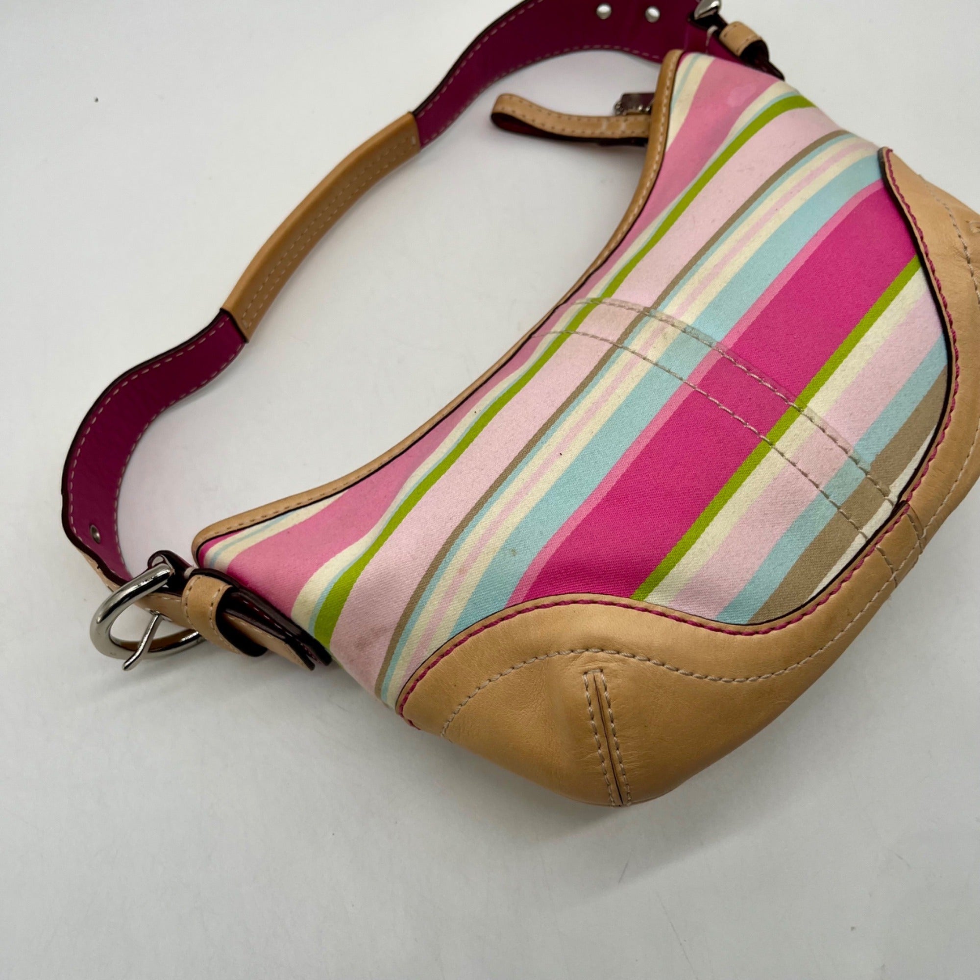 Vintage Coach Soho Stripe Hobo Shoulder Bag