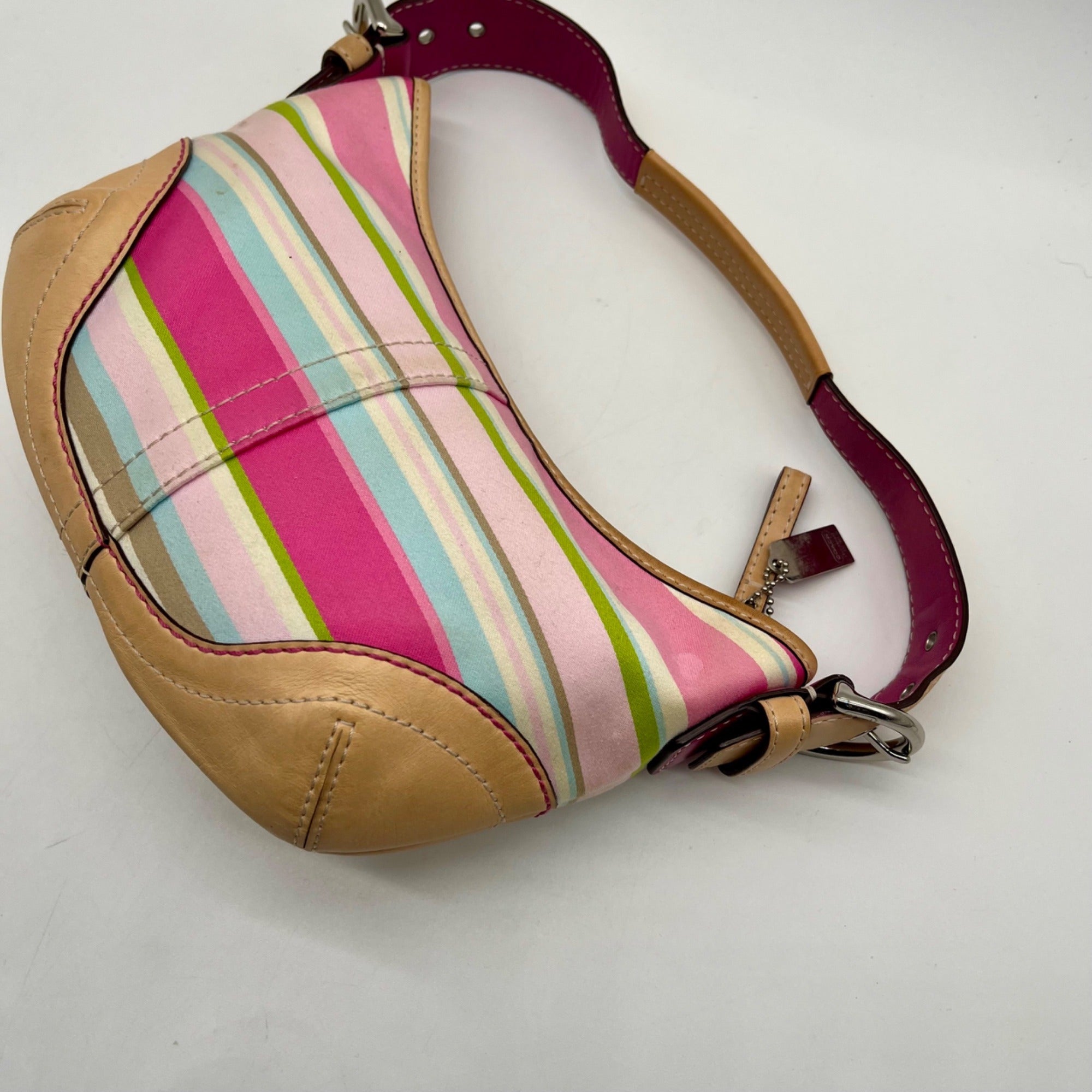 Vintage Coach Soho Stripe Hobo Shoulder Bag