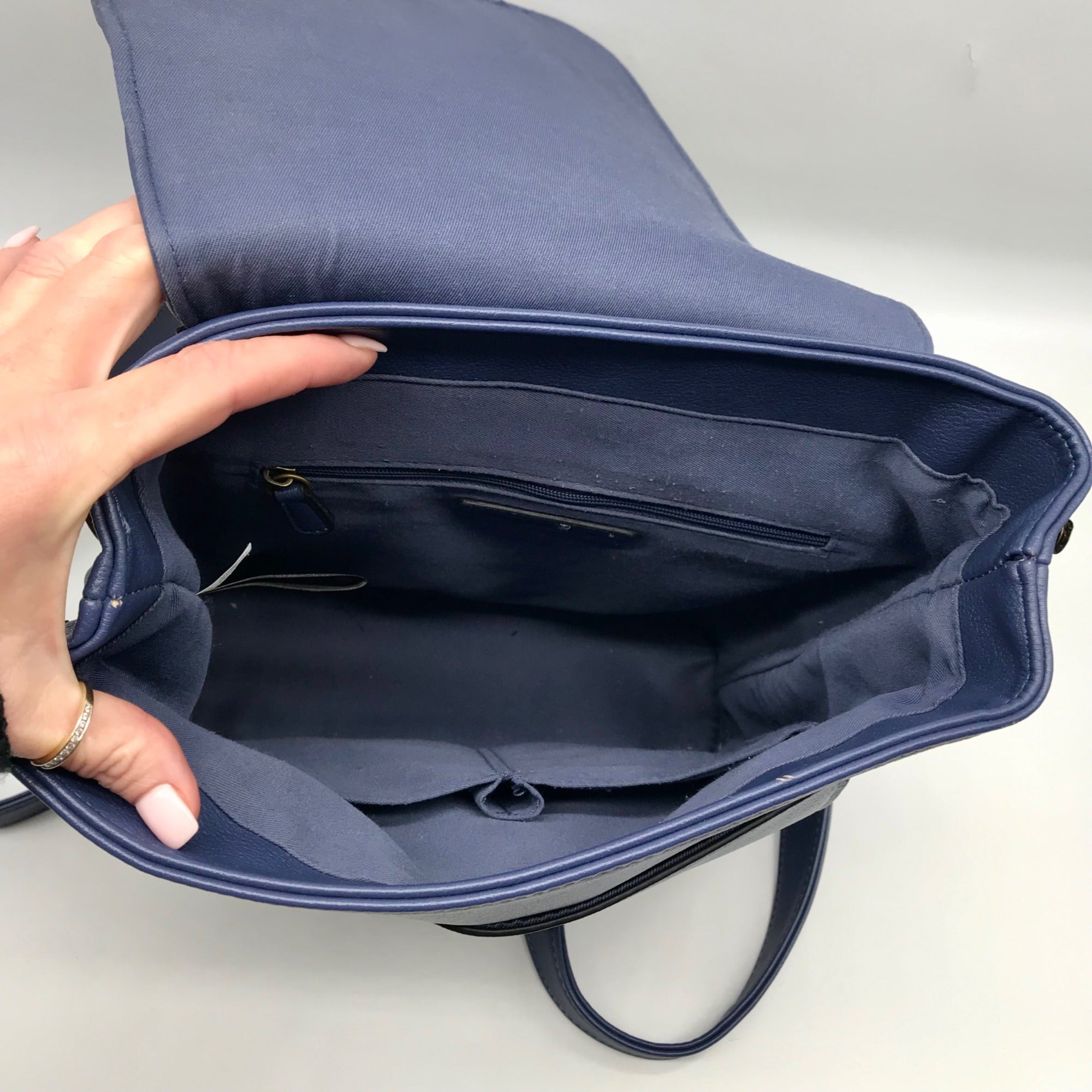 Style &amp; Co Navy Hudsonn Flap Backpack