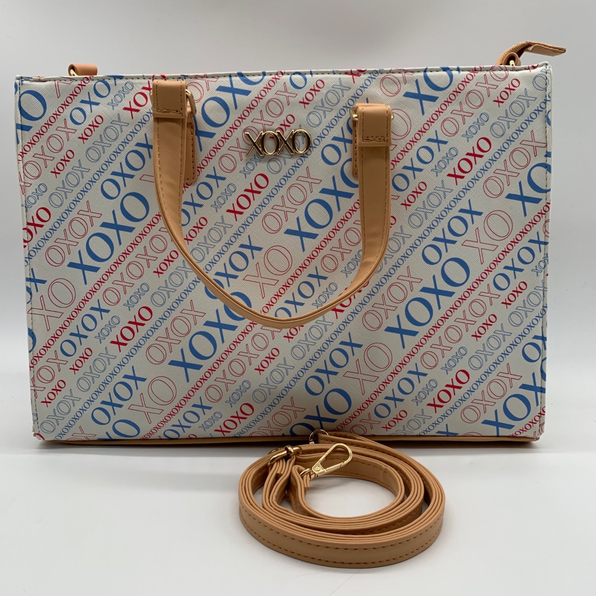 Xoxo White All-over Print Satchel Bag