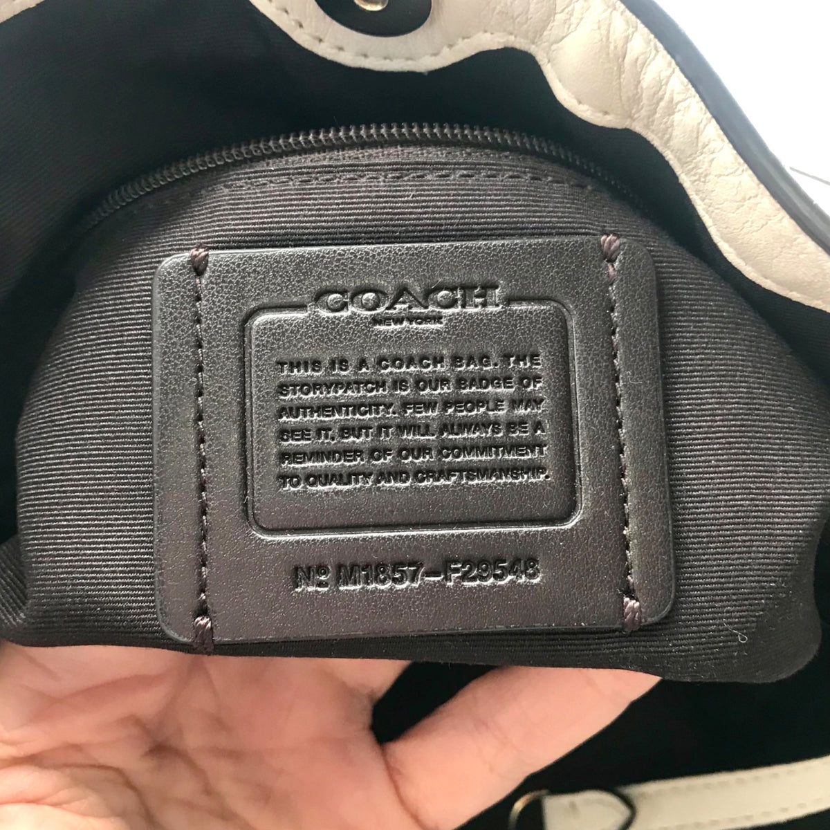 Coach Tan And White Canvas Shoulder Bag-F29548
