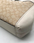 Coach Tan And White Canvas Shoulder Bag-F29548