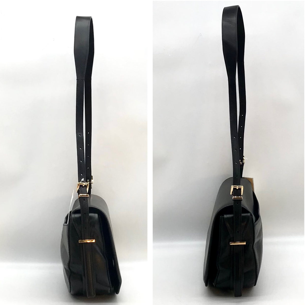 Michael Kors Black Leather Medium Lydia Flap Messenger Bag