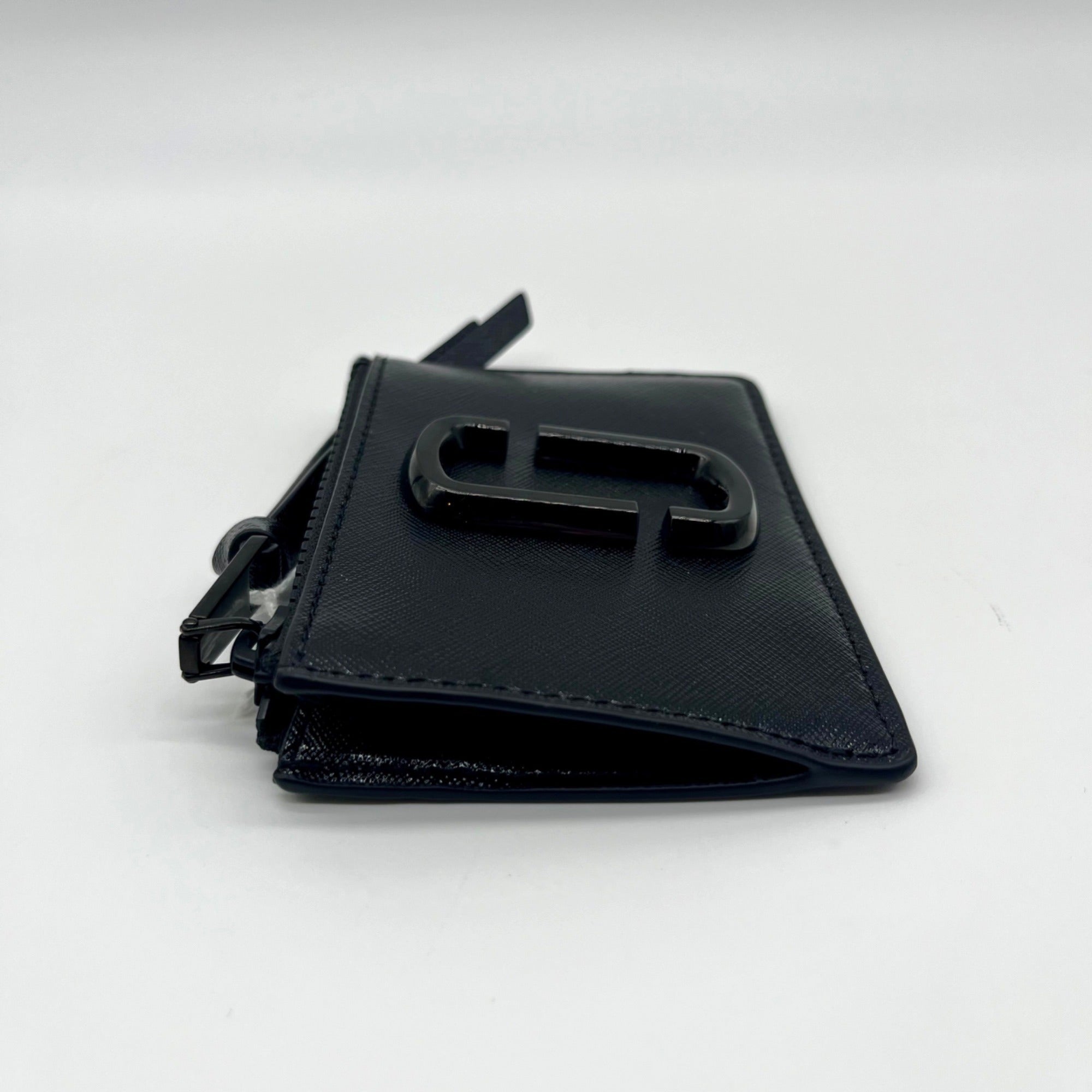 Marc Jacobs Black Saffiano Leather DTM Top Zip Multi Wallet