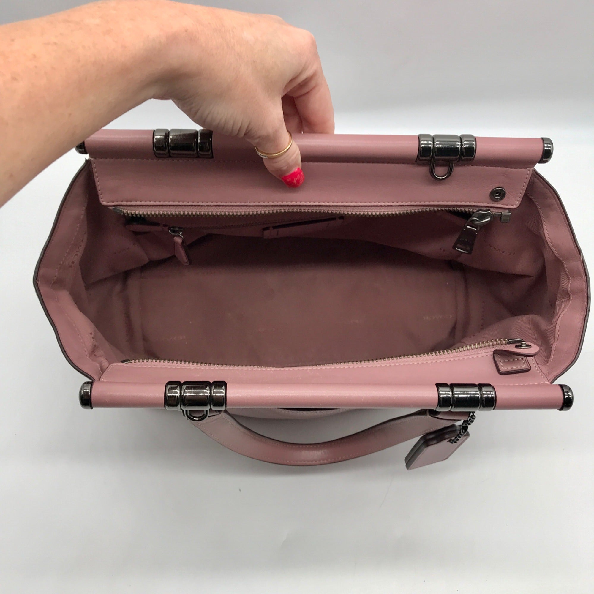 Coach Purple Pebbled Leather Grace Satchel Bag 21343