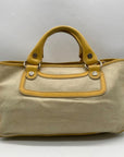 Celine Beige And Yellow Canvas Boogie Satchel Bag