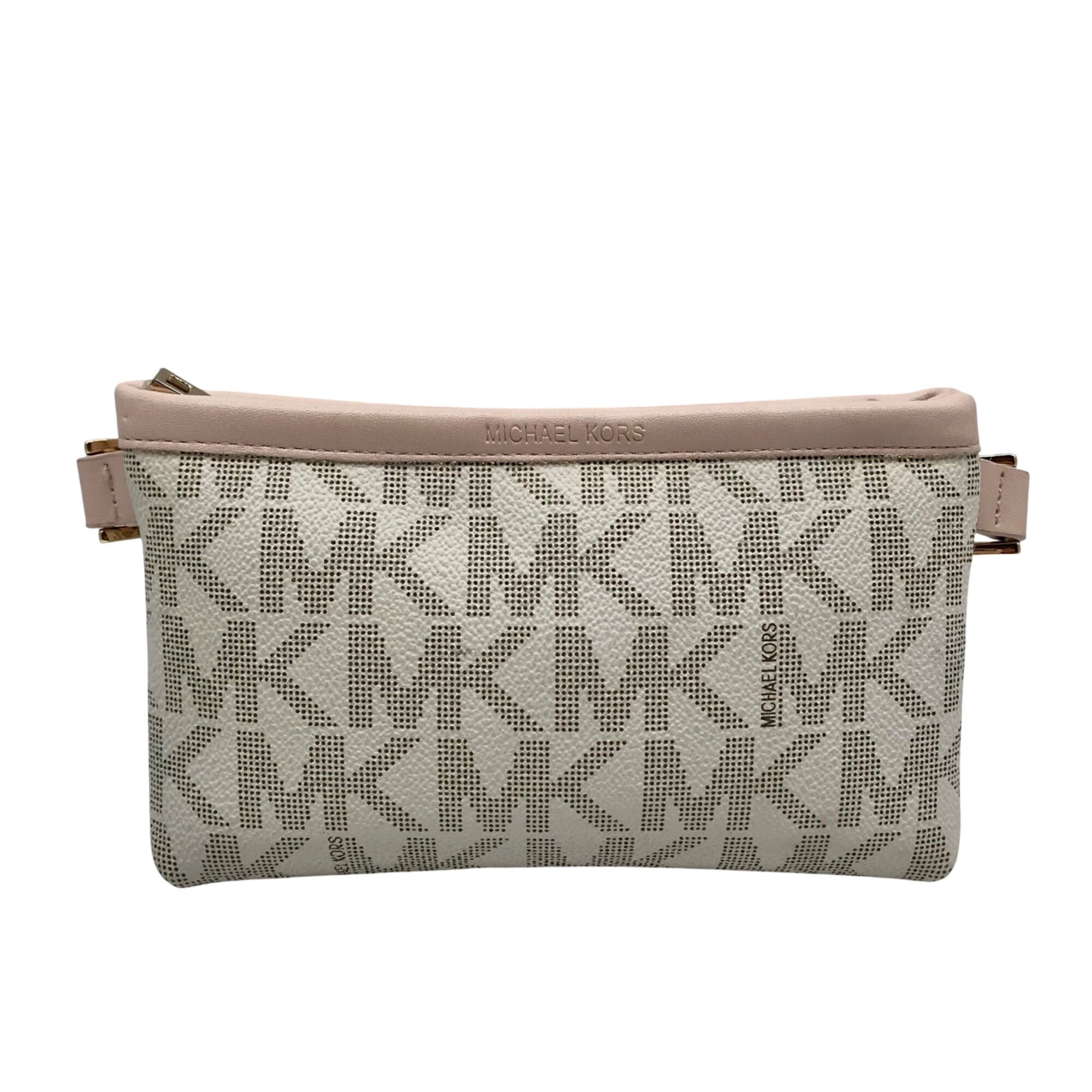 Michael Kors Vanilla &amp; Pink Canvas Beltwaist Bag