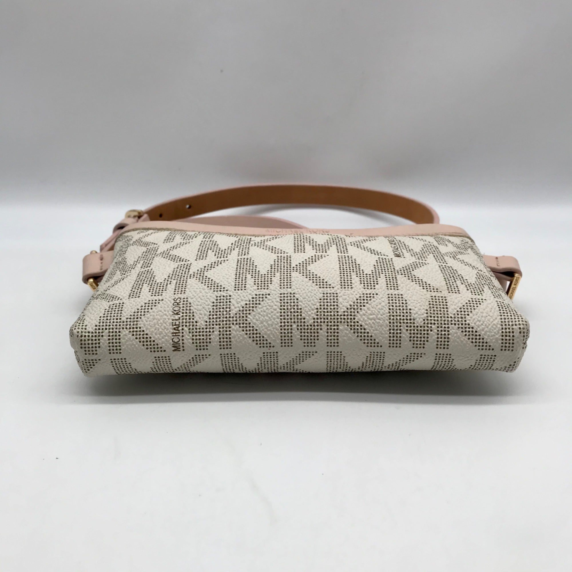 Michael Kors Vanilla &amp; Pink Canvas Beltwaist Bag