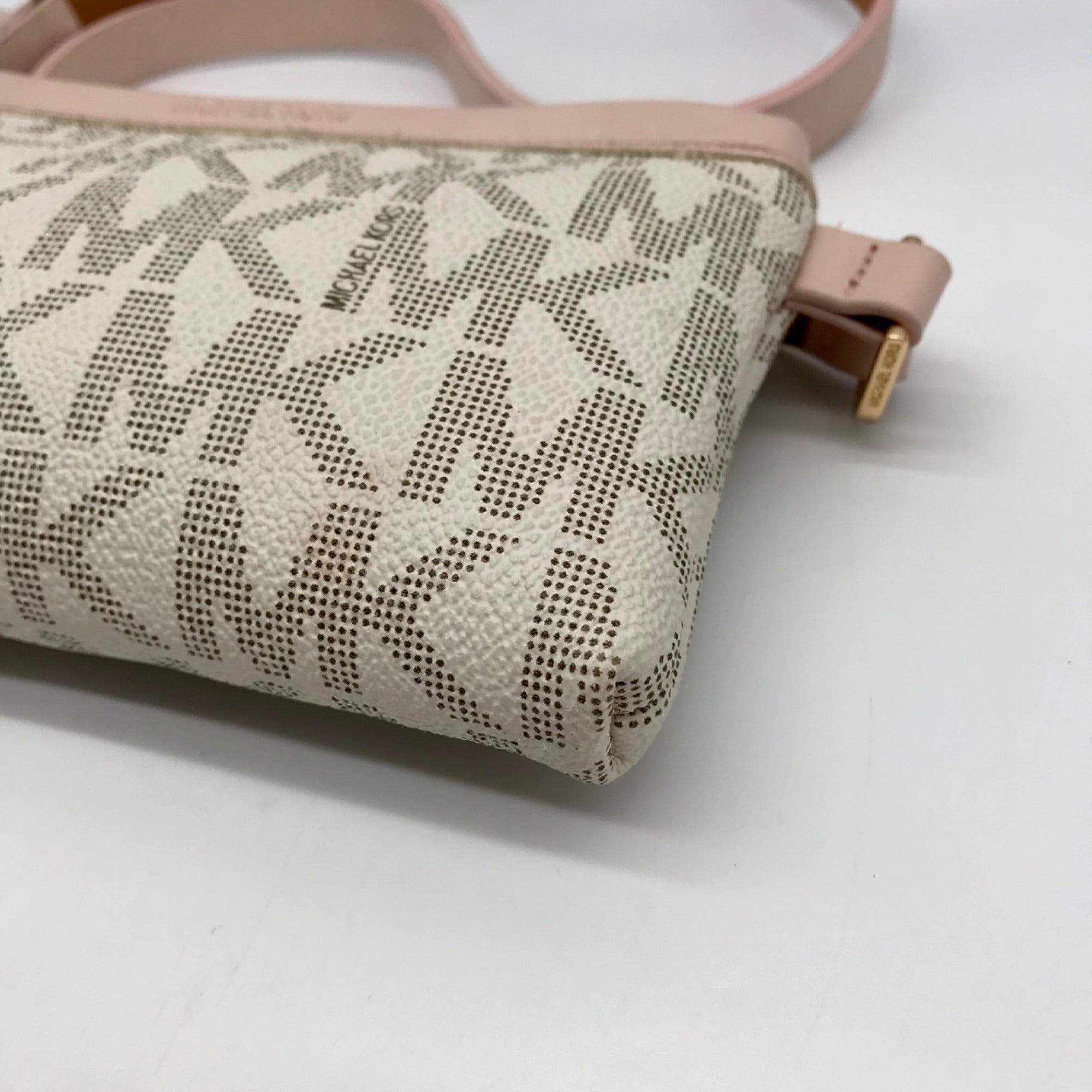 Michael Kors Vanilla &amp; Pink Canvas Beltwaist Bag
