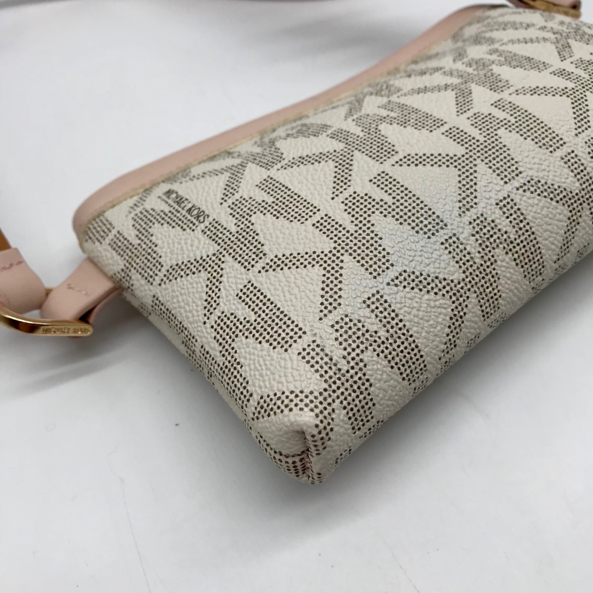 Michael Kors Vanilla &amp; Pink Canvas Beltwaist Bag