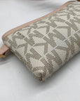 Michael Kors Vanilla & Pink Canvas Beltwaist Bag