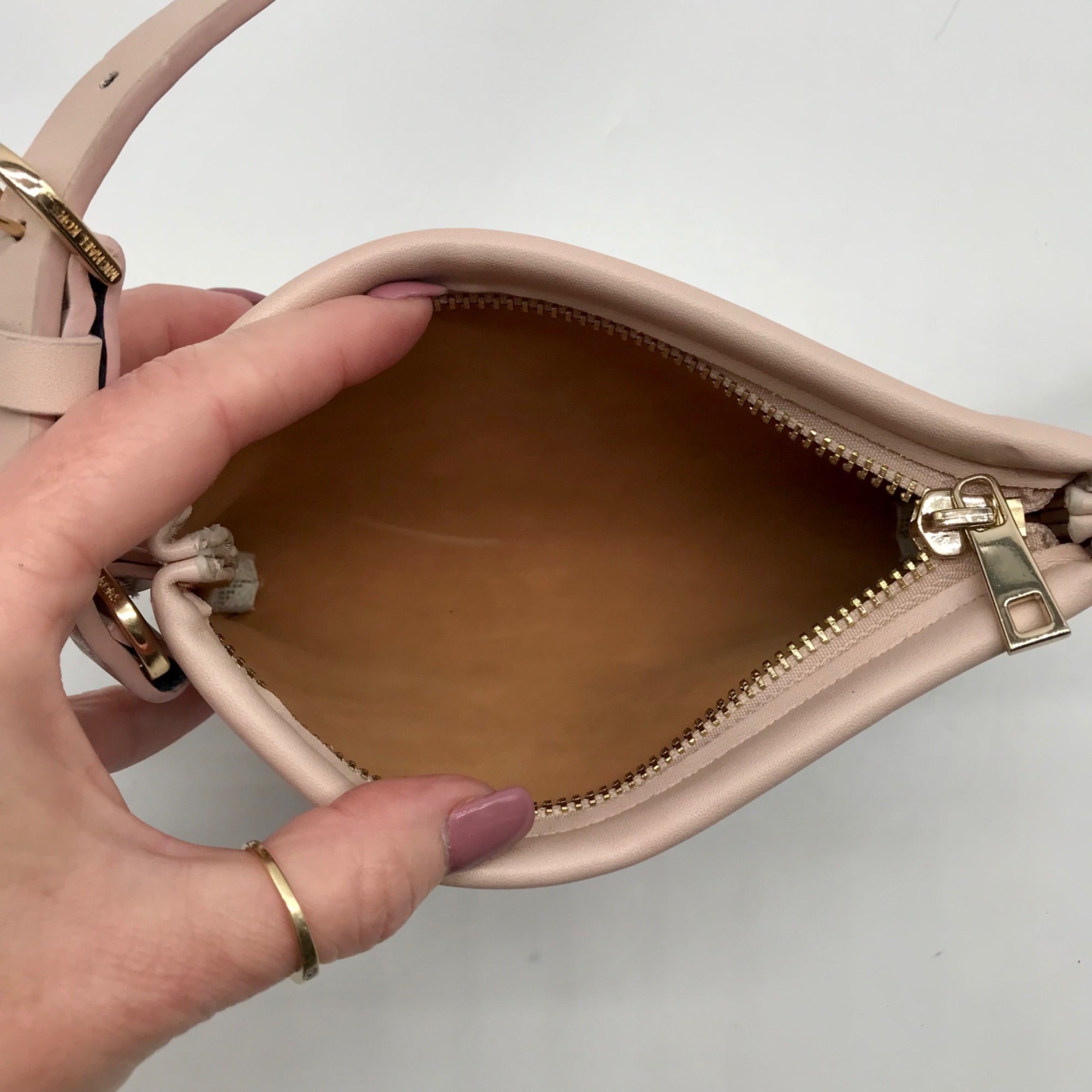 Michael Kors Vanilla &amp; Pink Canvas Beltwaist Bag