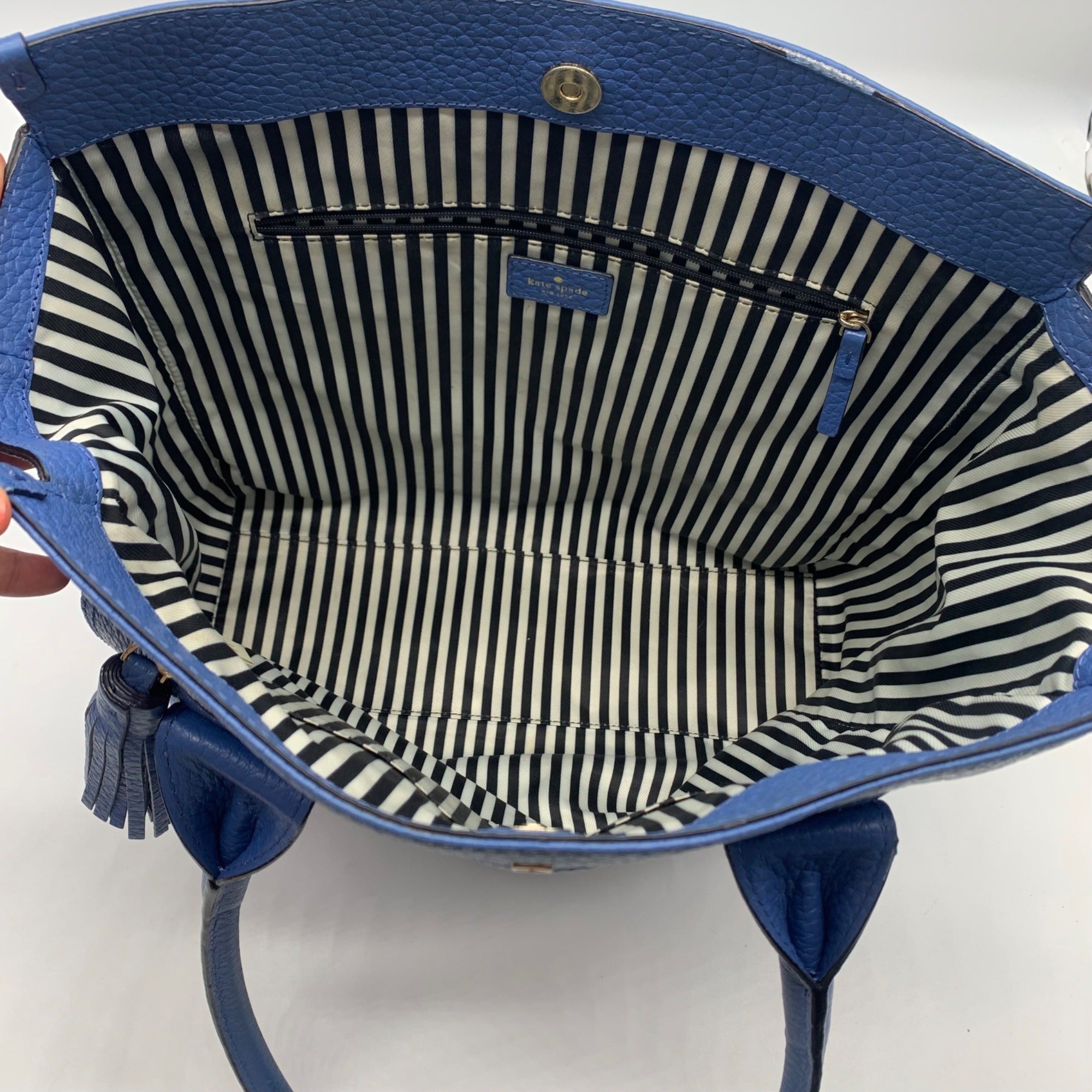 Kate Spade Ocean Blue Pebbled Leather Southport Avenue Linda Tote