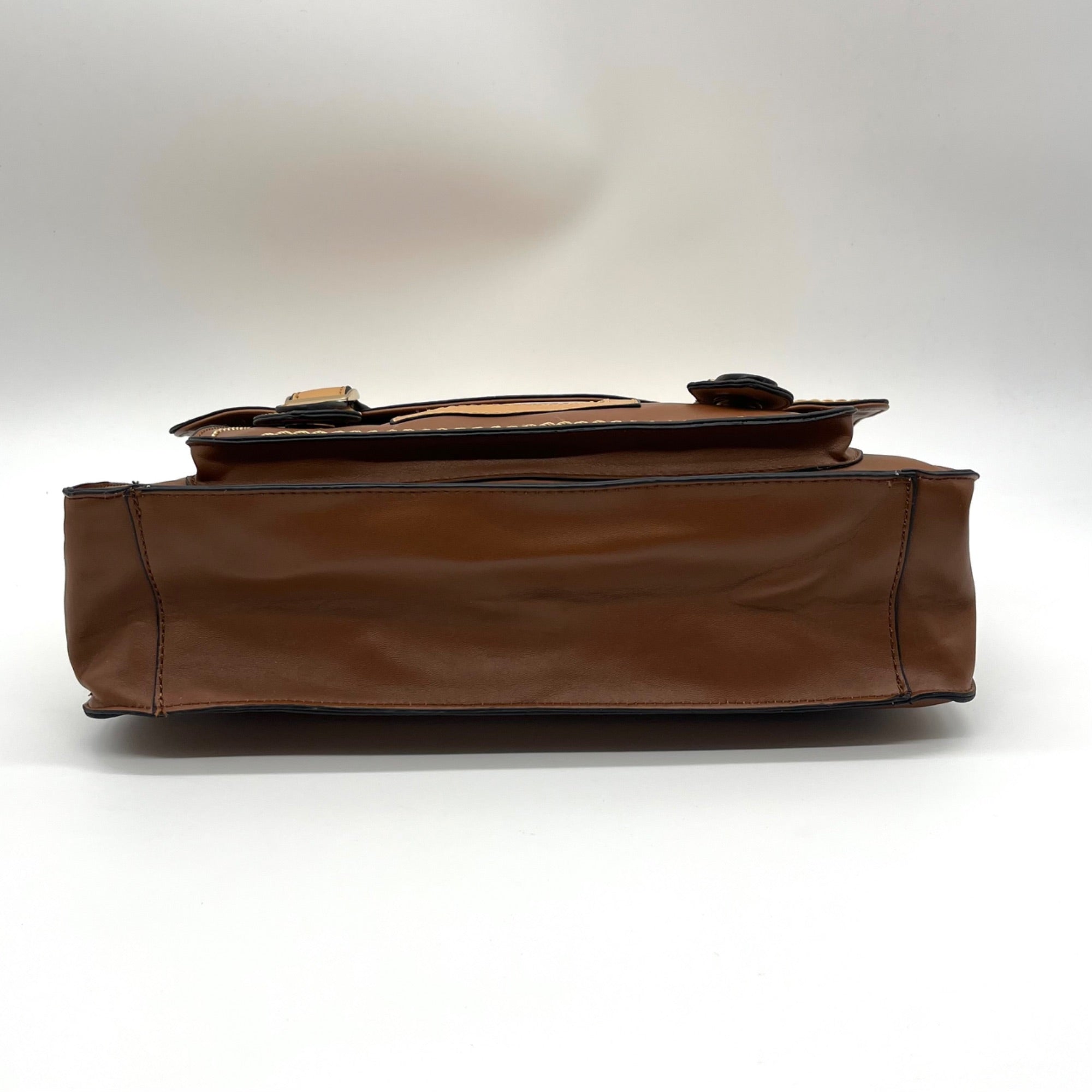 Move &amp; Moda Brown Faux Leather Work Convertible Crossbody Briefcase