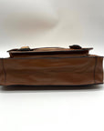 Move & Moda Brown Faux Leather Work Convertible Crossbody Briefcase
