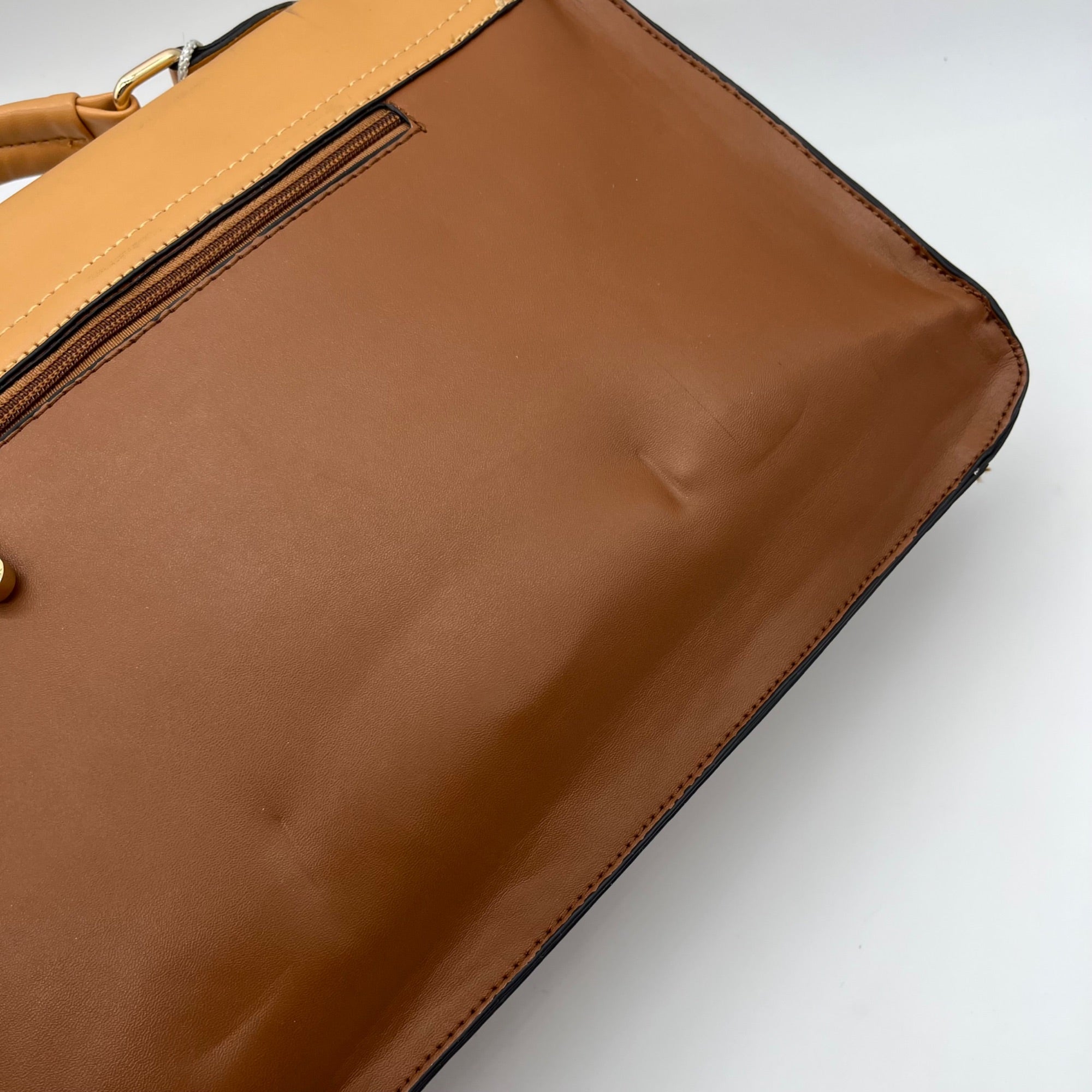 Move &amp; Moda Brown Faux Leather Work Convertible Crossbody Briefcase