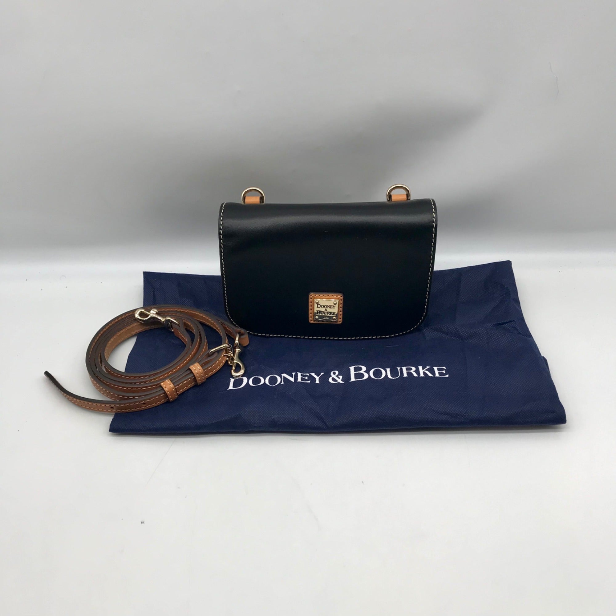 Dooney &amp; Bourke Black Pebble Grain  Crossbody Saddle Bag