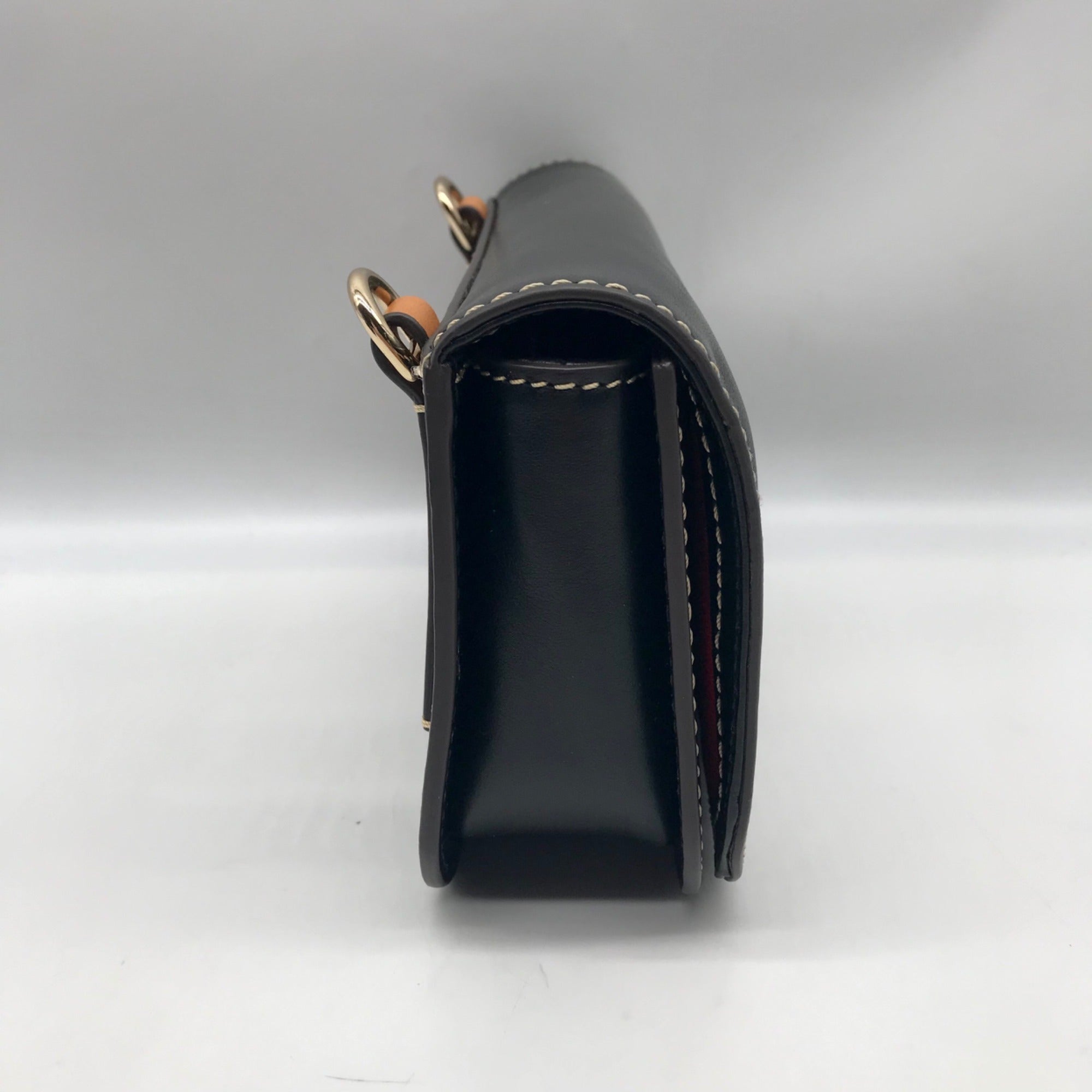 Dooney &amp; Bourke Black Pebble Grain  Crossbody Saddle Bag