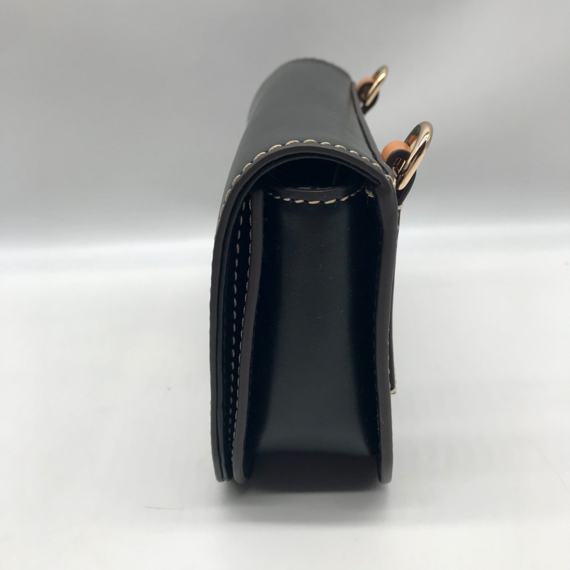 Dooney &amp; Bourke Black Pebble Grain  Crossbody Saddle Bag