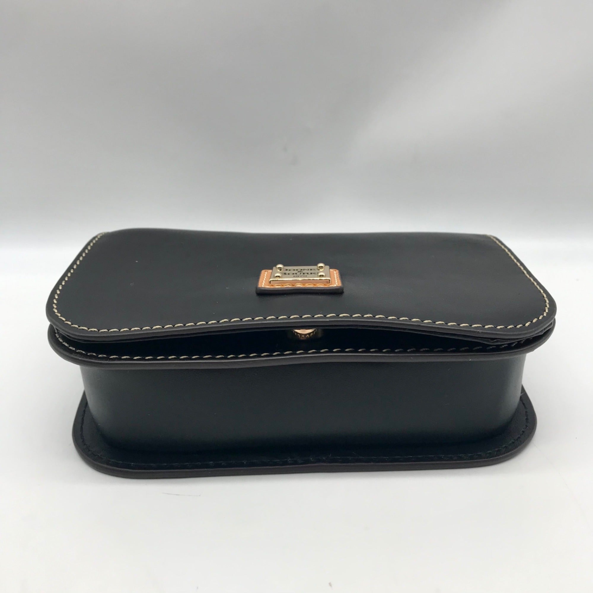 Dooney &amp; Bourke Black Pebble Grain  Crossbody Saddle Bag