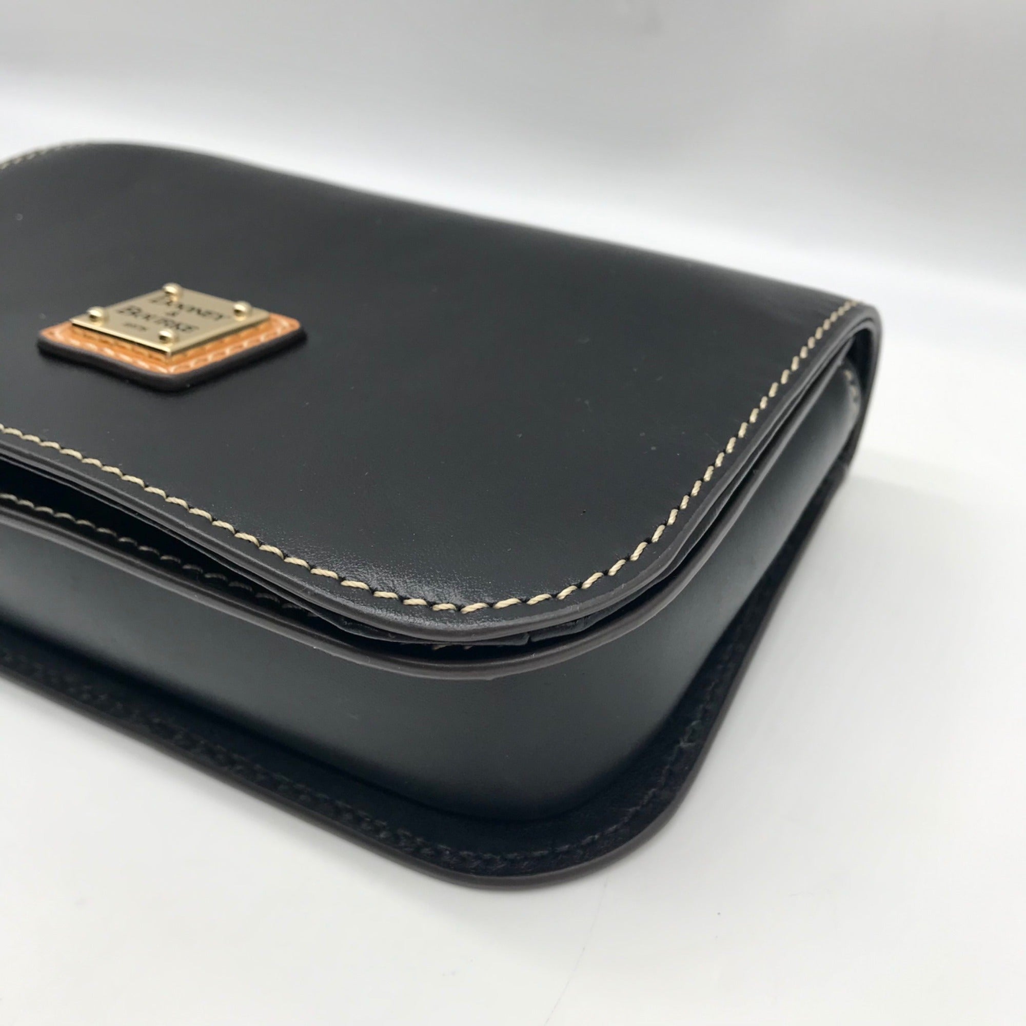 Dooney &amp; Bourke Black Pebble Grain  Crossbody Saddle Bag