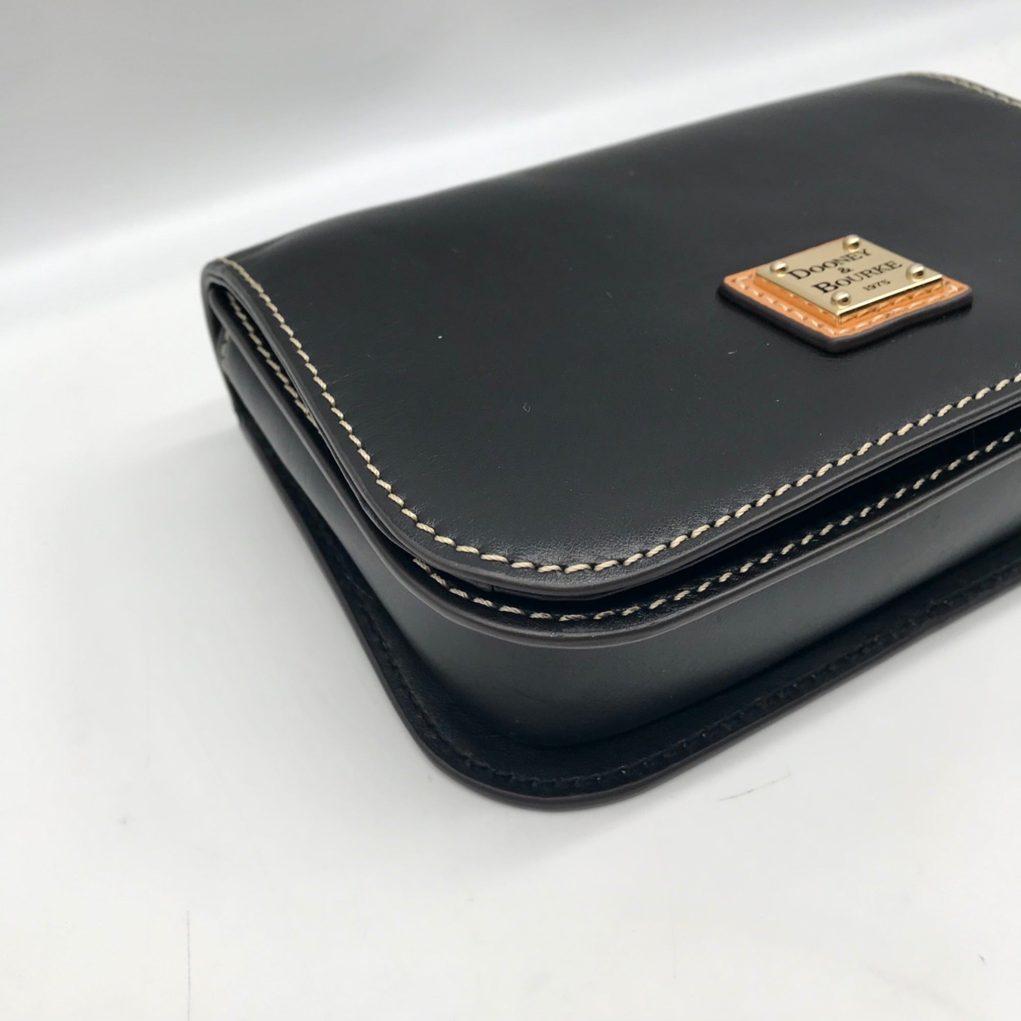 Dooney &amp; Bourke Black Pebble Grain  Crossbody Saddle Bag
