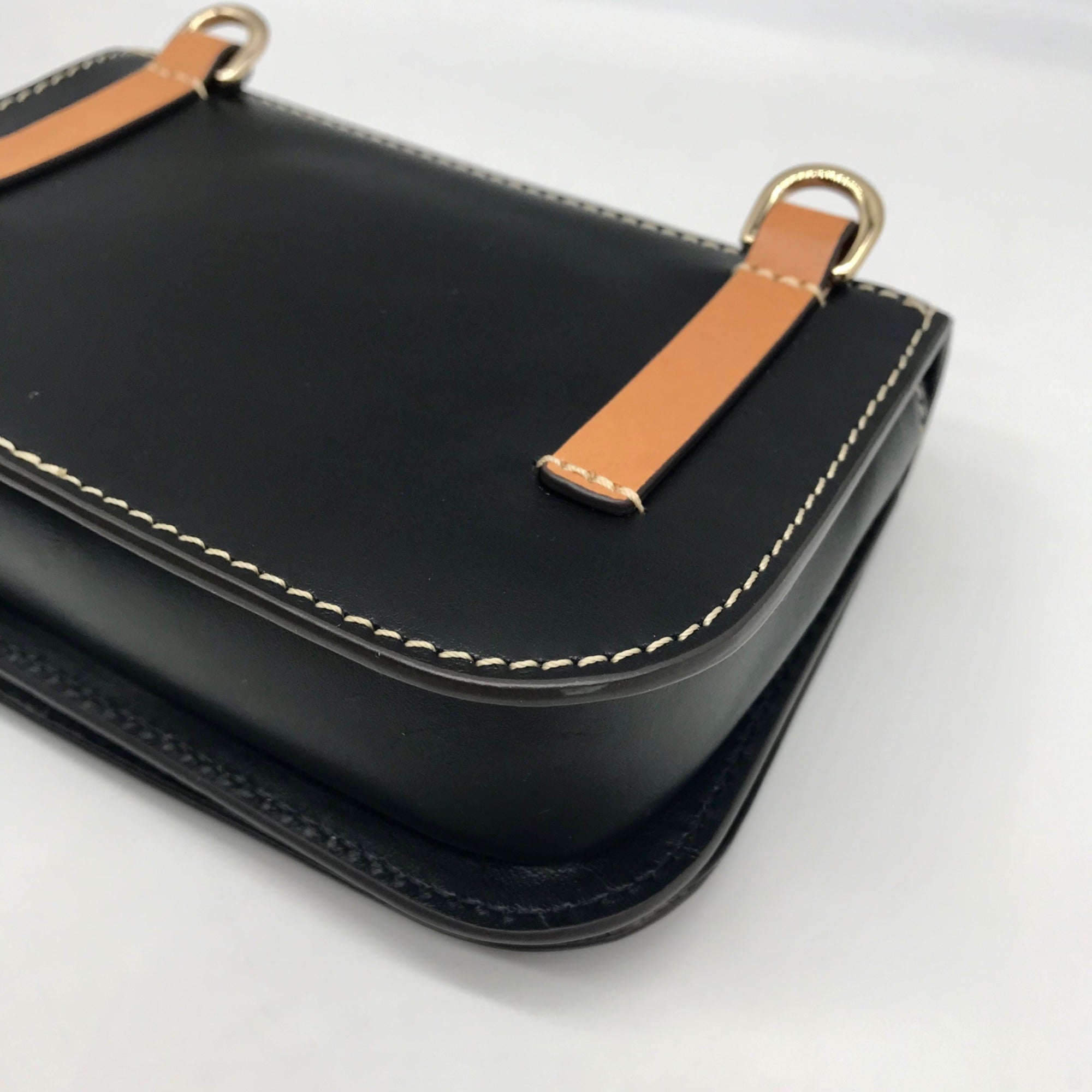 Dooney &amp; Bourke Black Pebble Grain  Crossbody Saddle Bag