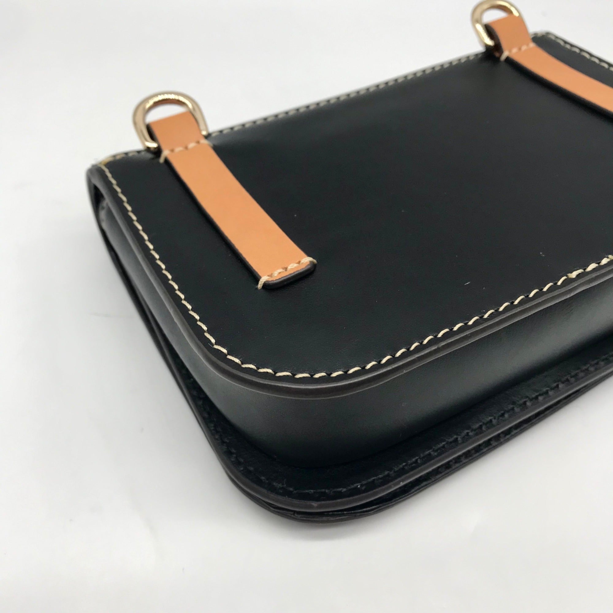 Dooney &amp; Bourke Black Pebble Grain  Crossbody Saddle Bag