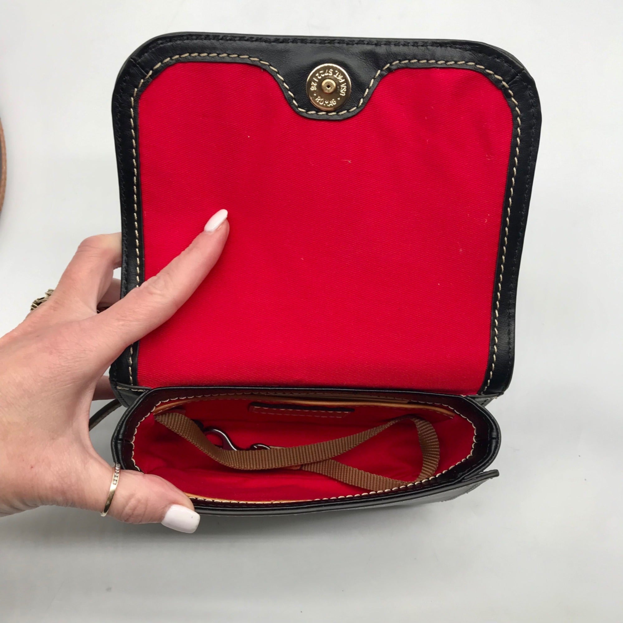 Dooney &amp; Bourke Black Pebble Grain  Crossbody Saddle Bag
