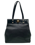Badgley Mischka Black Leather Maya Tote Bag