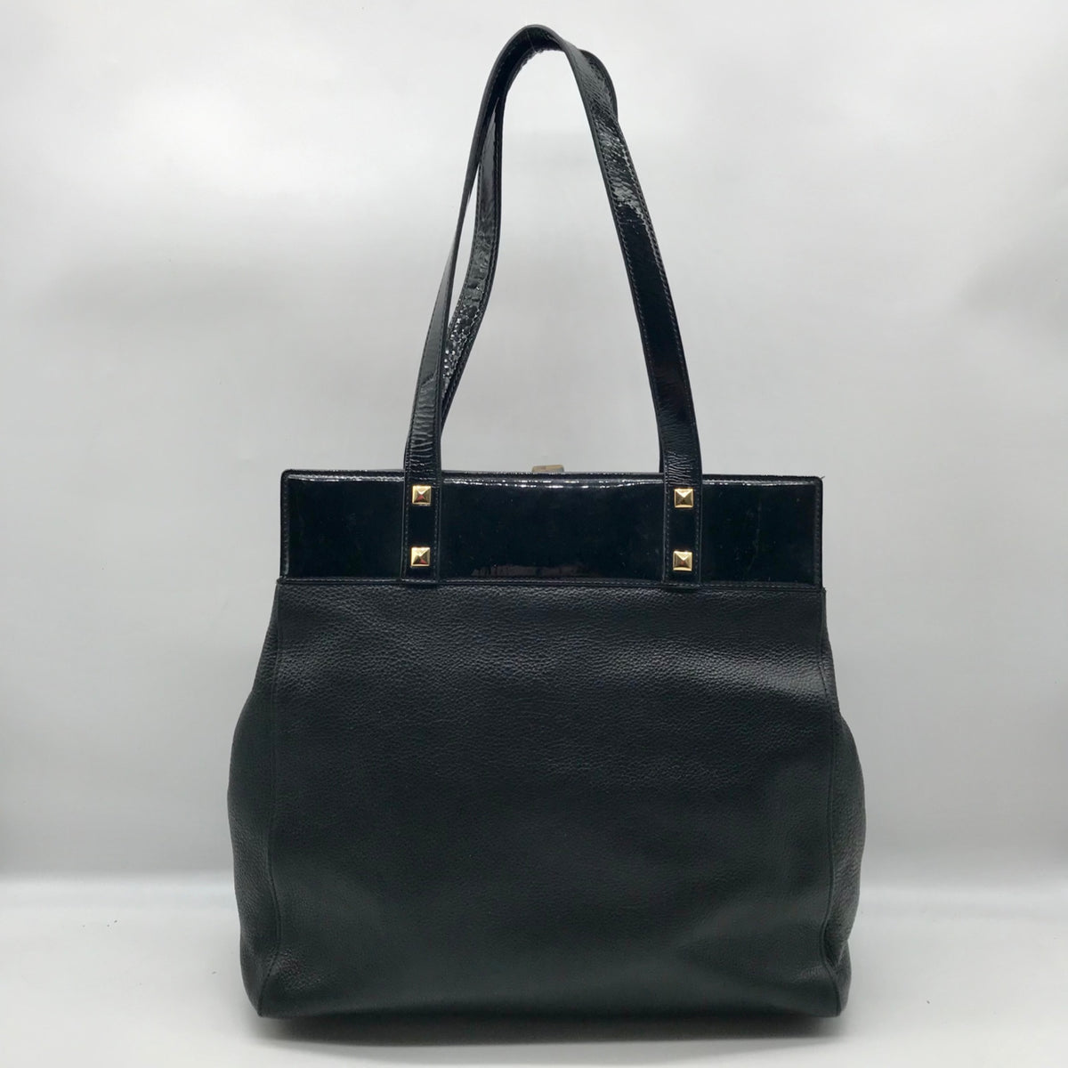 Badgley Mischka Black Leather Maya Tote Bag