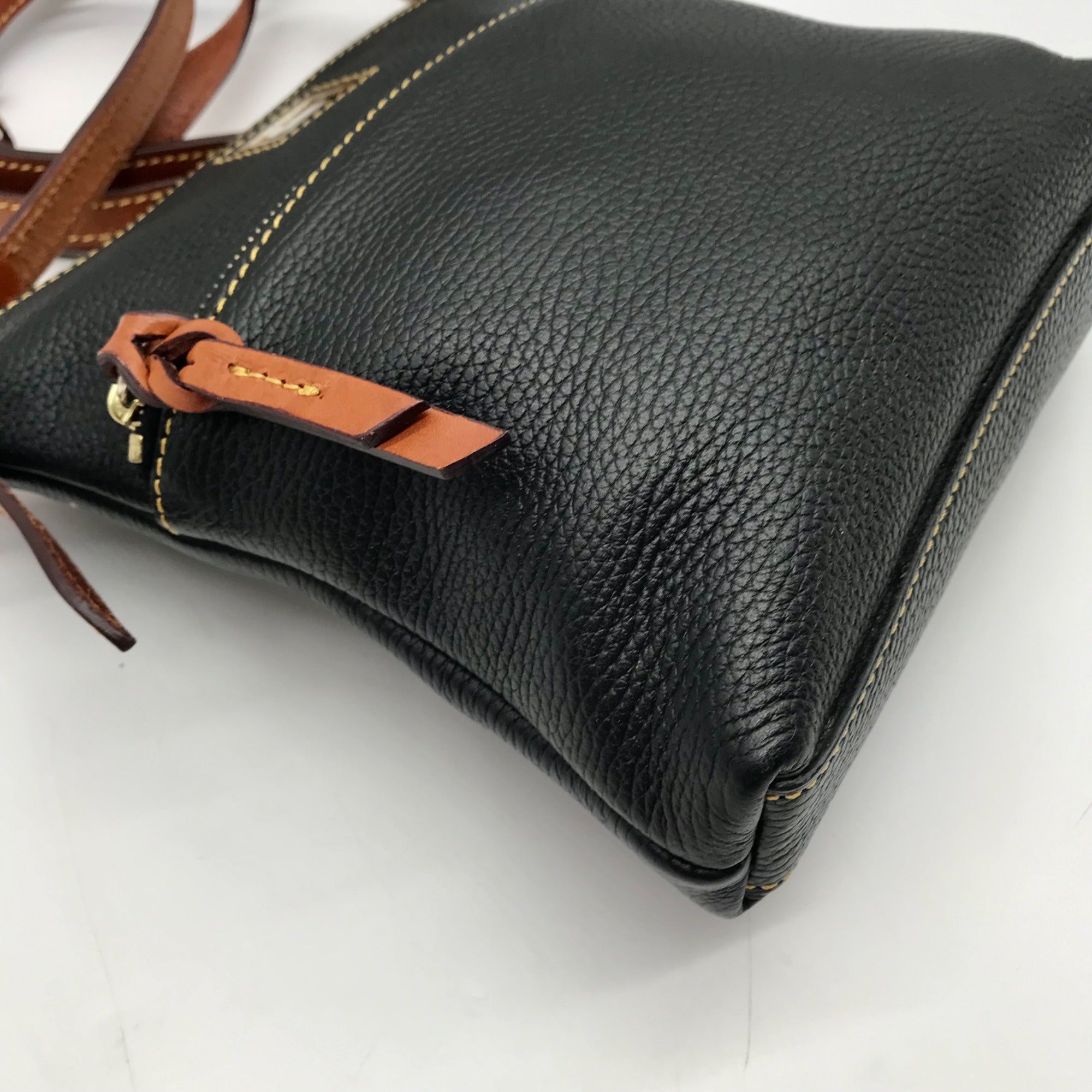 Dooney &amp; Bourke Black Pebbled Grain Leather Dillen Crossbody Bag