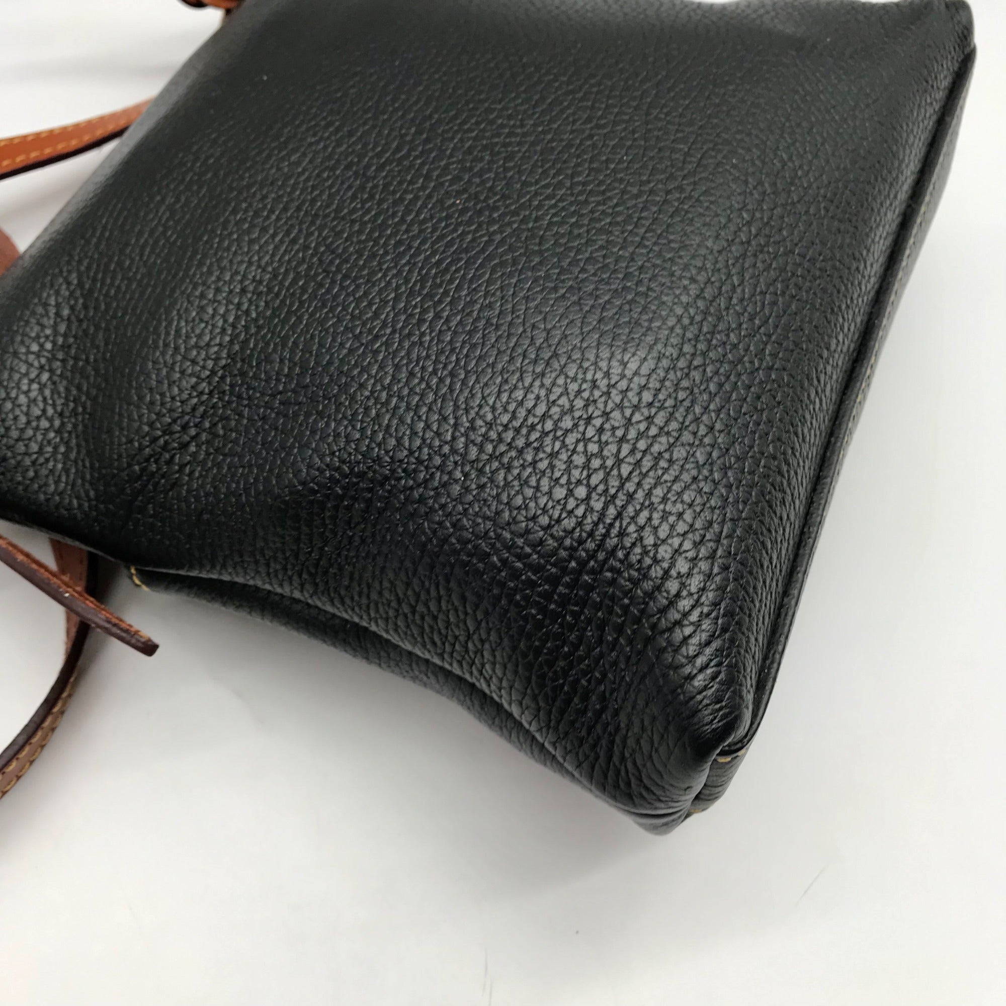 Dooney &amp; Bourke Black Pebbled Grain Leather Dillen Crossbody Bag
