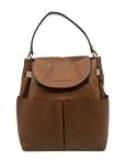 Michael Kors Brown Pebbled Leather Bedford Convertible Backpack