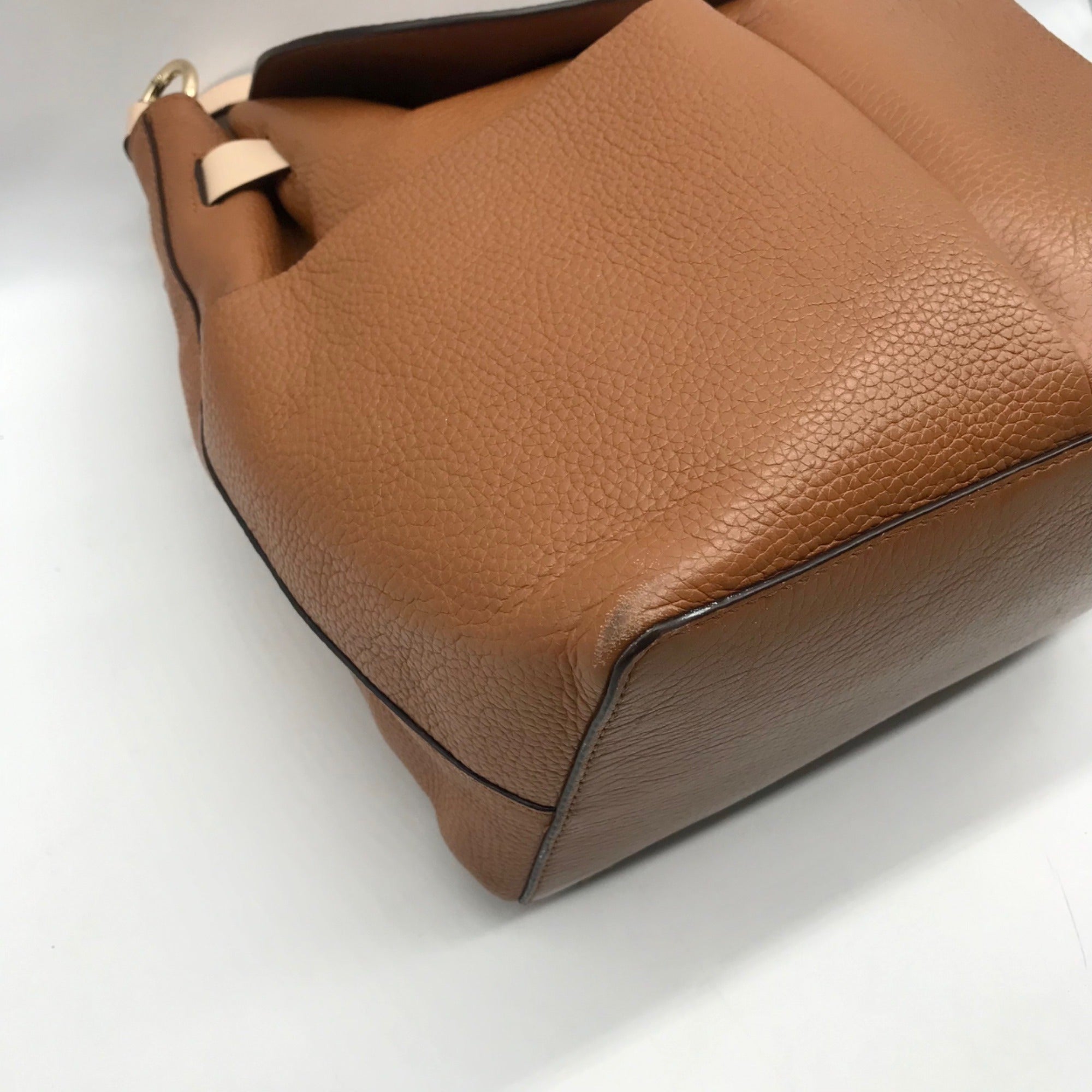 Michael Kors Brown Pebbled Leather Bedford Convertible Backpack