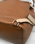 Michael Kors Brown Pebbled Leather Bedford Convertible Backpack