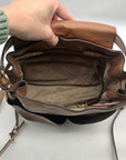 Michael Kors Brown Pebbled Leather Bedford Convertible Backpack