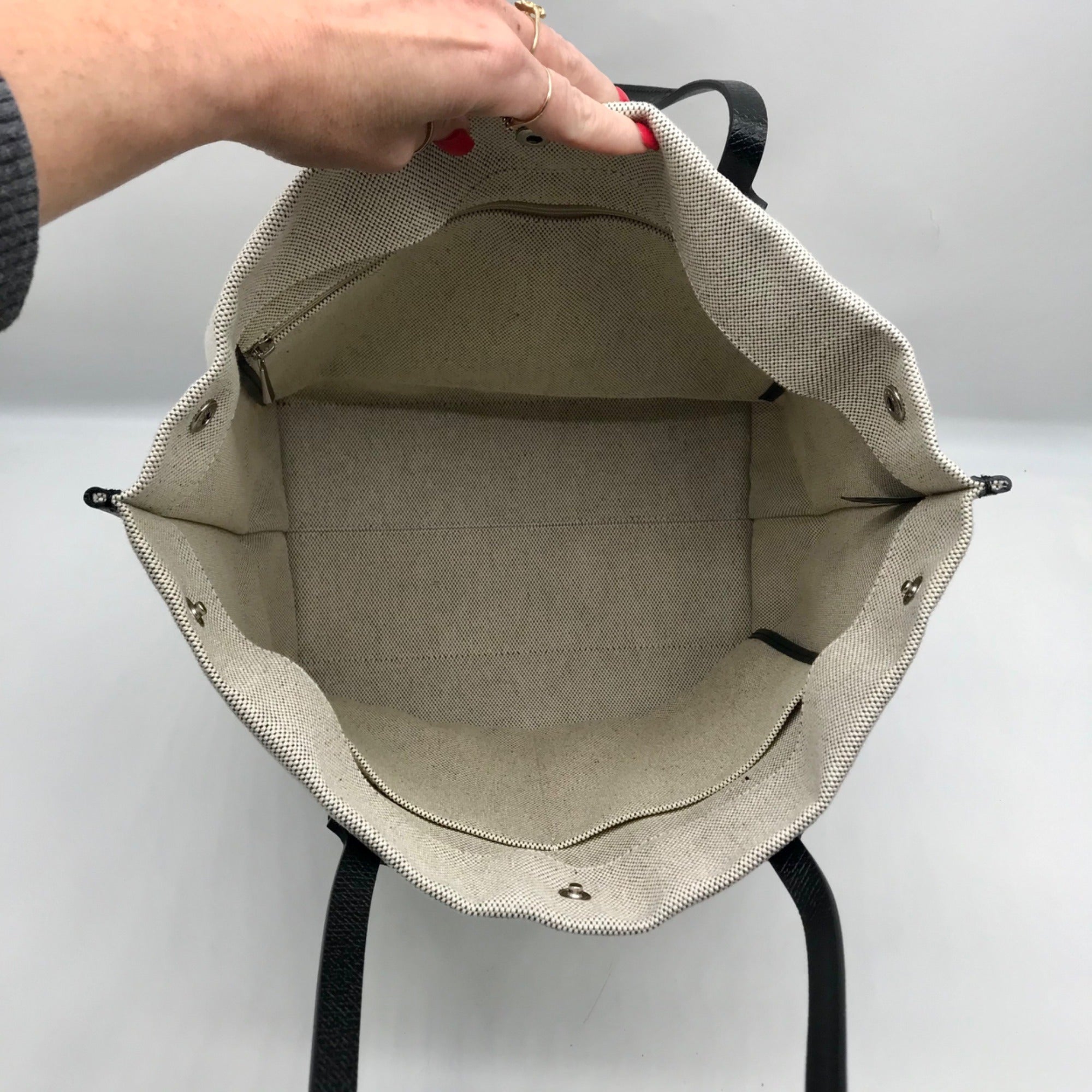 Longchamp Off-White Essential Toile Tote Bag