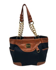 Miche Navy Blue & Brown Canvas Magda Prima Tote Bag