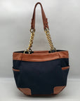 Miche Navy Blue & Brown Canvas Magda Prima Tote Bag