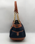 Miche Navy Blue & Brown Canvas Magda Prima Tote Bag