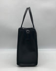 Karl Lagerfield Black Leather Paris Maybelle Convertible Satchel Bag