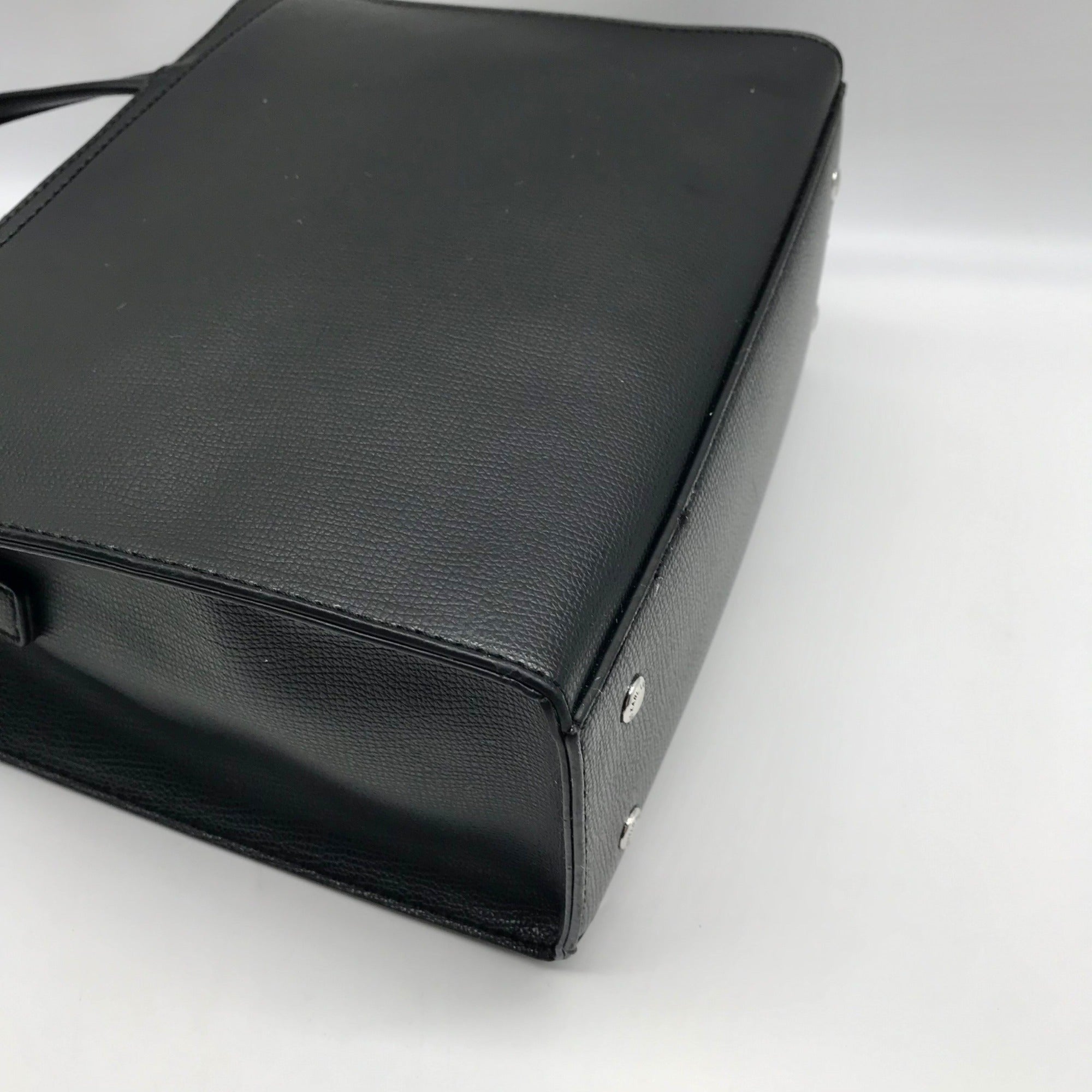 Karl Lagerfield Black Leather Paris Maybelle Convertible Satchel Bag