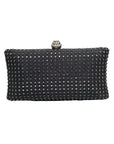 Grey Satin & Rhinestone Evening Clutch