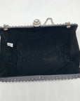 Grey Satin & Rhinestone Evening Clutch