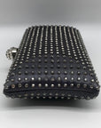 Grey Satin & Rhinestone Evening Clutch