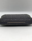 Grey Satin & Rhinestone Evening Clutch