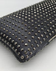 Grey Satin & Rhinestone Evening Clutch